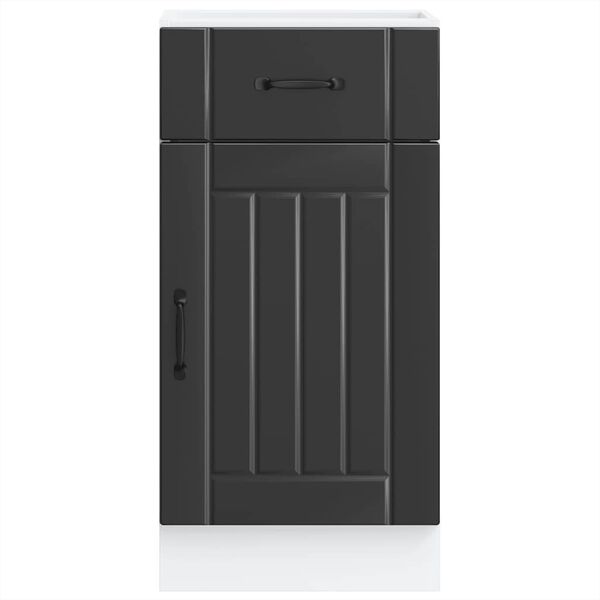 vidaXL K&uuml;chen-Unterschrank Lucca Schwarz Holzwerkstoff