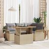 vidaXL Garten-Sofa-Set mit Kissen 5 pcs Beige und Hellgrau