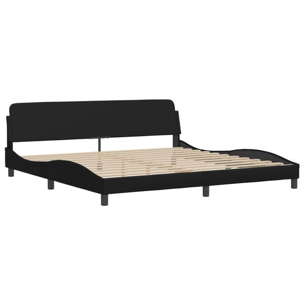 vidaXL Bett "Viana" mit Matratze Schwarz 200x200 cm Kunstleder