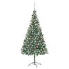 vidaXL K&uuml;nstlicher Weihnachtsbaum mit Beleuchtung Kugeln Zapfen 210 cm