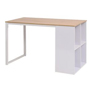 vidaXL Schreibtisch 120&times;60&times;75 cm Eichenbraun und Wei&szlig;