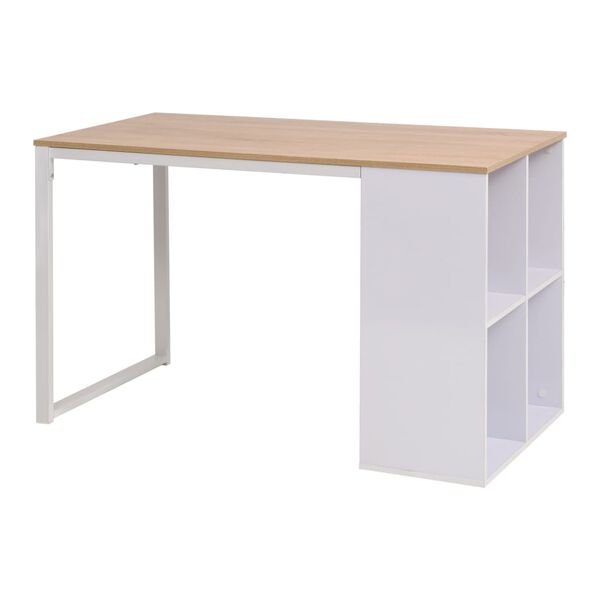 vidaXL Schreibtisch 120&times;60&times;75 cm Eichenbraun und Wei&szlig;