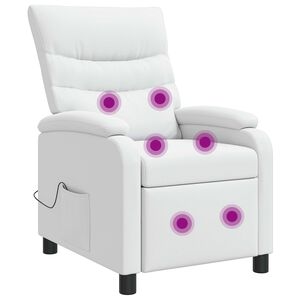 vidaXL Massage Relaxsessel Wei&szlig; Kunstleder