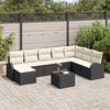 vidaXL Garten-Sofa-Set mit Kissen 9 pcs Schwarz Poly Rattan