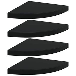 vidaXL Eck-Schweberegale 4 Stk. Schwarz 35x35x3,8 cm MDF
