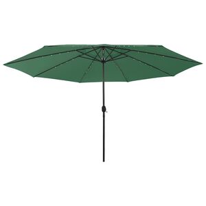 vidaXL Sonnenschirm mit LED-Beleuchtung 400 cm Gr&uuml;n