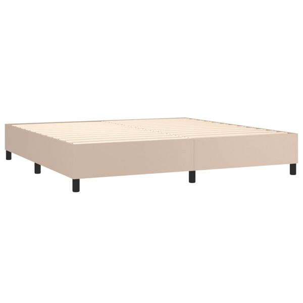 vidaXL Boxspringbett Matratze Cappuccino-Braun 200x200cm Kunstleder