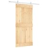 vidaXL Schiebet&uuml;r Nat&uuml;rlich und Wei&szlig; 95 x 210 cm Massivkiefer