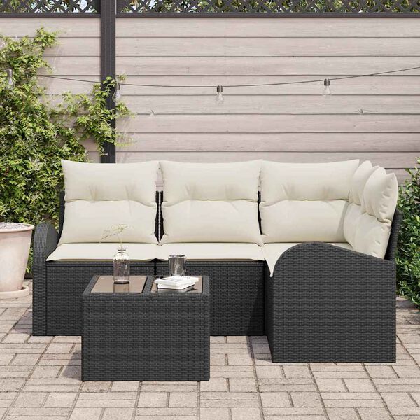 vidaXL Gartensofa-set 5 pcs Schwarz Poly-Rattan
