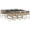 vidaXL 9-tlg. Garten-Essgruppe mit Kissen Beigemischung Poly Rattan