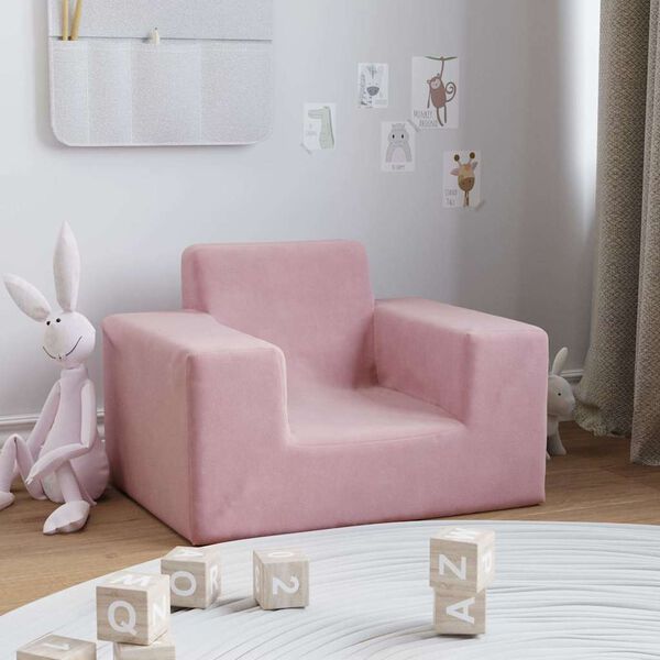 vidaXL Kindersofa Rosa Weich Pl&uuml;sch
