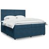 vidaXL Boxspringbett mit Matratze Dunkelblau 200x200 cm Samt