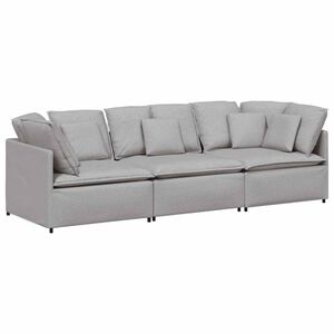 vidaXL Modulares Sofa mit Kissen Stoff Wolkengrau
