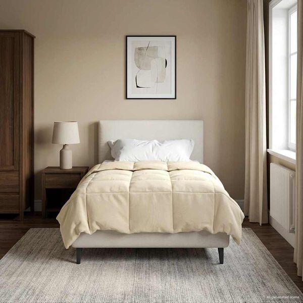 vidaXL Sommerdecke Gepolstert Creme 155 x 220 cm Mikrofaser