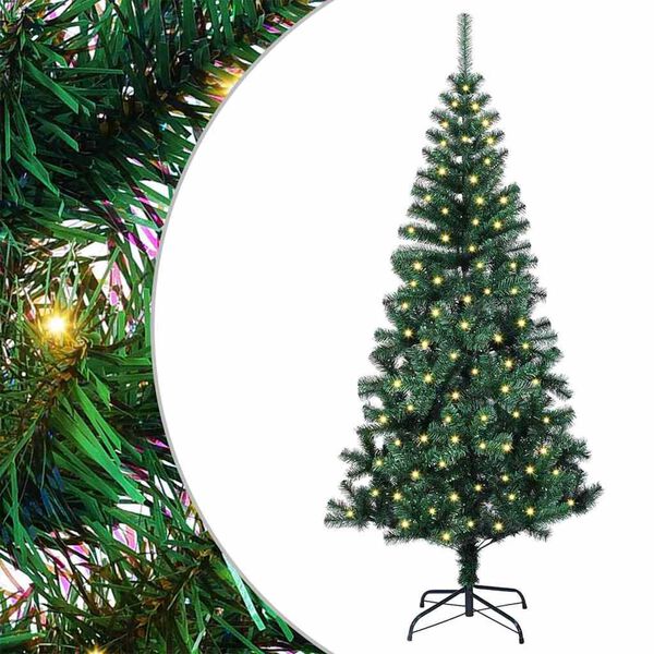 vidaXL K&uuml;nstlicher vorbeleuchteter Weihnachtsbaum Gr&uuml;n 150 cm