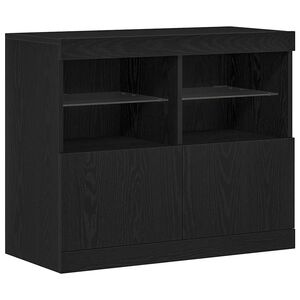 vidaXL LED-Sideboard Schwarz 81 x 37 x 66,5 cm Holzwerkstoff