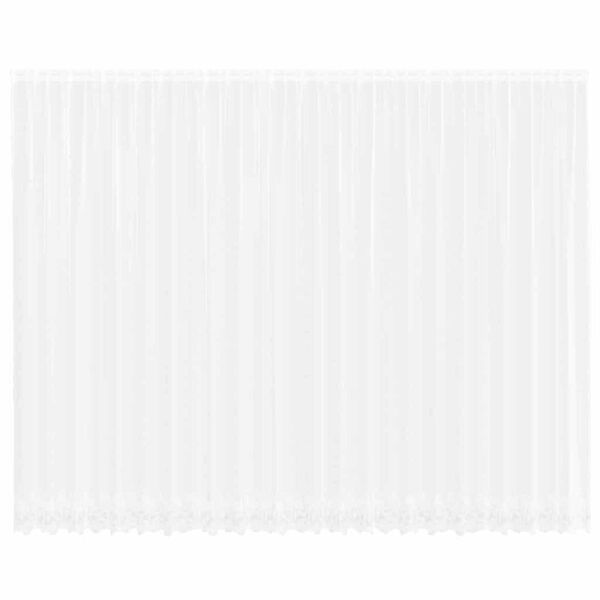 vidaXL Spitzenvorhang mit Vorh&auml;ngen Floral Wei&szlig; 280 x 600 cm Polyester