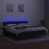 vidaXL Boxspringbett mit Matratze & LED Schwarz 160x200 cm Stoff