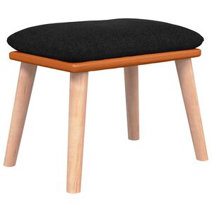 vidaXL Fu&szlig;hocker Schwarz 45x29,5x35 cm Stoff und Kunstleder