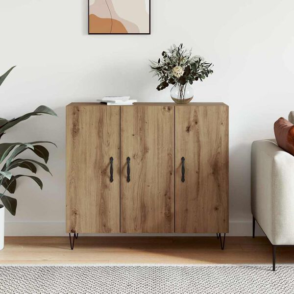 vidaXL Sideboard Artisan-Eiche 90 x 32,5 x 80 cm Holzwerkstoff