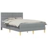 vidaXL Bettgestell mit Matratze Hellgrau 160 x 200 cm Stoff