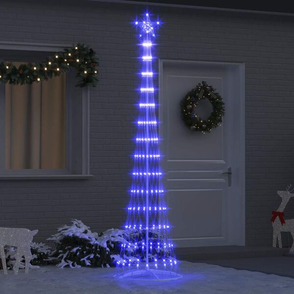 vidaXL LED-Weihnachtsbaum mit 290 LEDs Blau 70 x 70 x 250 cm Metall