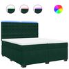 vidaXL Boxspringbett mit Matratze Dunkelgr&uuml;n 200x200 cm Samt