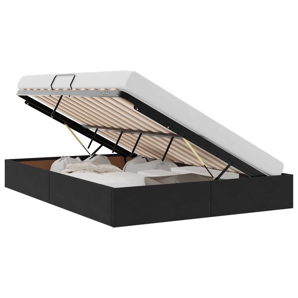 vidaXL Aufbewahrungsbett mit Kopfteil Schwarz 135 x 190 cm Samt