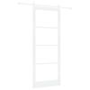 vidaXL Schiebet&uuml;r 93 x 232 cm Massivholz Kiefer und Glas Wei&szlig;