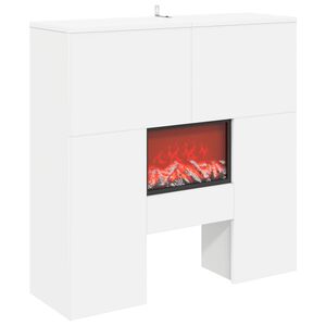 vidaXL Elektrokamin Wei&szlig; 75 x 24,5 x 75 cm Holzwerkstoff