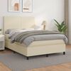 vidaXL Boxspringbett mit Matratze Creme 140x200 cm Kunstleder