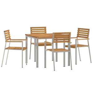 vidaXL Garten-Ess-Set 5 pcs Braun Massives Akazienholz