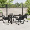 vidaXL Garten Essgruppe 5 pcs Schwarz Pulverbeschichteter Stahl