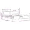 vidaXL Metallbett ohne Matratze Sonoma-Eiche 183x213 cm