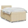 vidaXL Boxspringbett mit Matratze Creme 120x190 cm Stoff