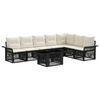 vidaXL Gartensofa-set 8 stk. Schwarz und Cremewei&szlig; Poly-Rattan
