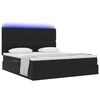 vidaXL Bett mit Stauraum und LED mit LED Schwarz 180 x 200 cm Samt