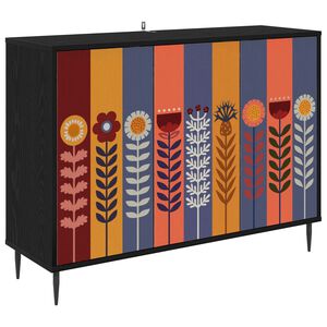 vidaXL Sideboard ESSEN Schwarz Eichen-Optik 102 x 33 x 76 cm