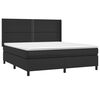 vidaXL Boxspringbett mit Matratze Schwarz 180x200 cm Kunstleder