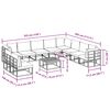 vidaXL Gartensofa-set mit Kissen 11 pcs Schwarz Aluminium