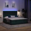 vidaXL Ottoman-Bett mit Matratzen & LEDs Dunkelgr&uuml;n 200x200 cm Samt