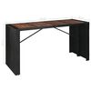 vidaXL 9-tlg. Garten-Bar-Set Poly Rattan und Akazienholz Schwarz