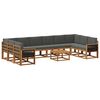 vidaXL Outdoor-Sofagarnitur 11 Stk. Natur und Anthrazit