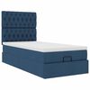 vidaXL Ottoman-Bett mit Matratze Blau 90x200 cm Stoff