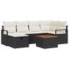 vidaXL Garten-Sofa-Set mit Kissen 7 pcs Schwarz Poly Rattan