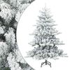 vidaXL K&uuml;nstlicher Scharnier-Weihnachtsbaum schneebedeckt Wei&szlig; 150 cm
