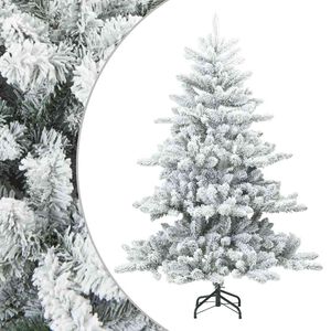 vidaXL K&uuml;nstlicher Scharnier-Weihnachtsbaum schneebedeckt Wei&szlig; 150 cm