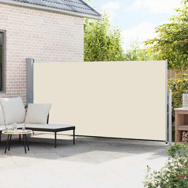 vidaXL Ausziehbare Seitenmarkise 160x500 cm Creme