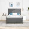 vidaXL LED Boxspringbett Hellgrau und Wei&szlig; 140 x 190 cm Cordstoff