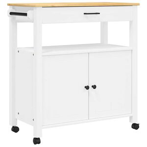 vidaXL K&uuml;chenwagen MONZA 84x40x88,5 cm Wei&szlig; Massivholz Kiefer